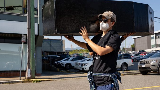 2025.08.29-NANDU-coffin-by-Mick-Sweetman-1024x683 Activists carry a mock coffin at the march for International Overdose Awareness Day in Nanaimo on Aug. 29, 2025. Photo by Mick Sweetman / The Discourse.